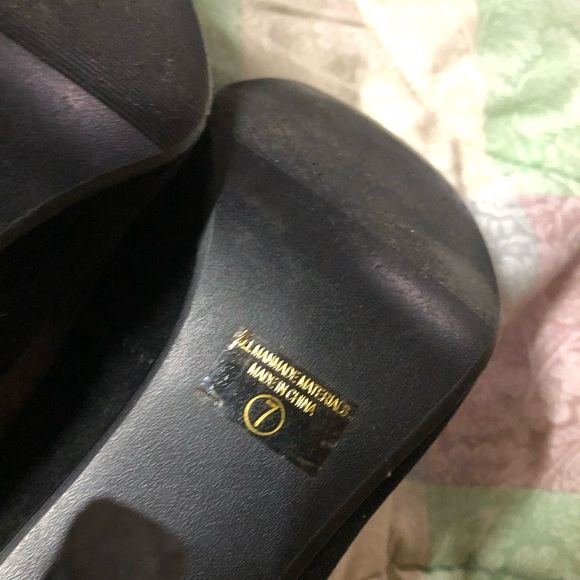 Pin up style black velvet platform pumps size 7 - Picture 6 of 9